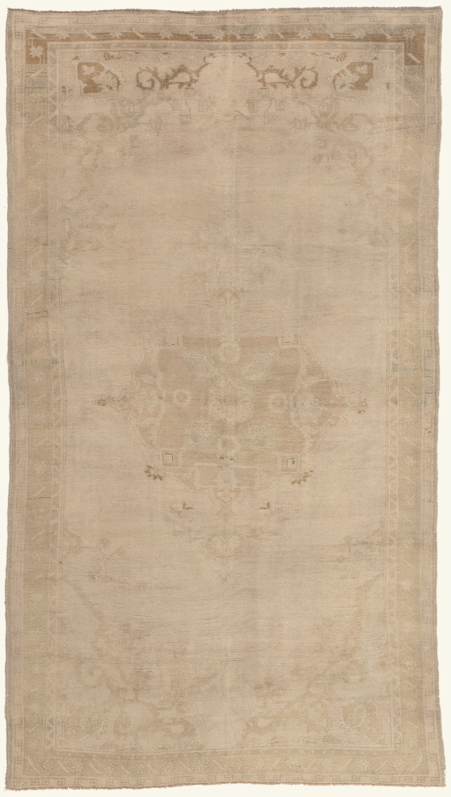 6 x 10 - Beige Vintage Turkish Oushak Rug - 52477