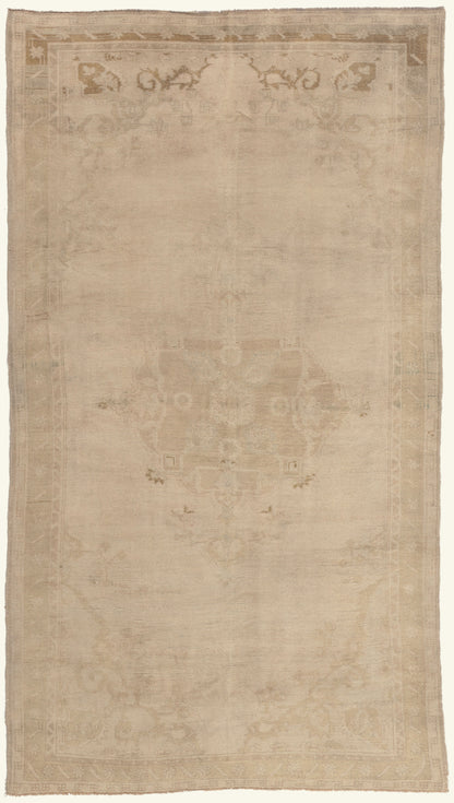 6 x 10 - Beige Vintage Turkish Oushak Rug - 52477