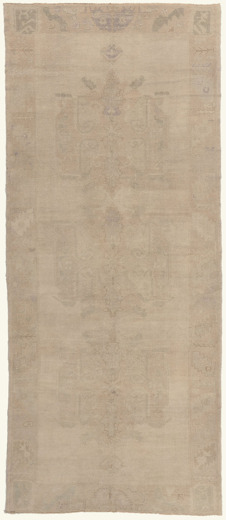 5 x 12 - Beige Vintage Turkish Oushak Rug - 52478