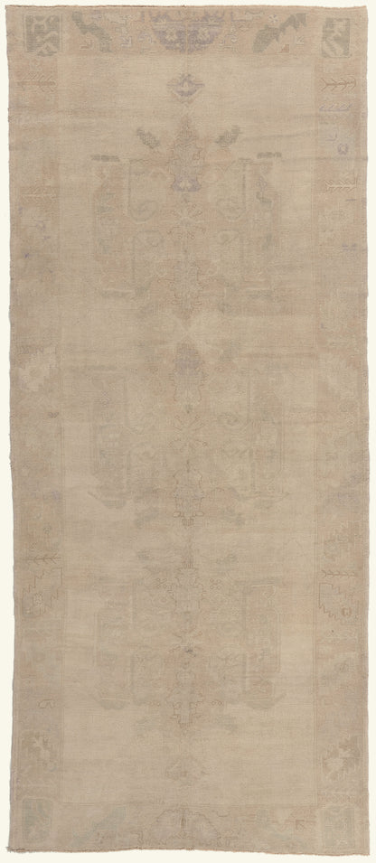 5 x 12 - Beige Vintage Turkish Oushak Rug - 52478