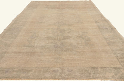 5 x 11 - Beige Vintage Turkish Oushak Rug - 52480