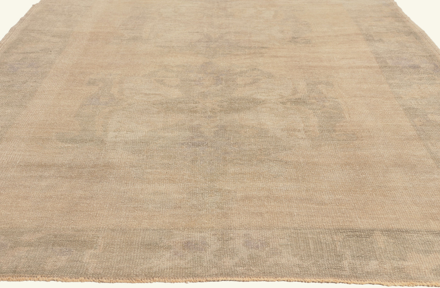 5 x 11 - Beige Vintage Turkish Oushak Rug - 52480