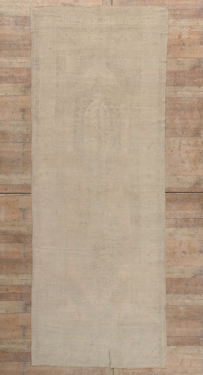 5 x 12 - Beige Vintage Turkish Oushak Rug - 52482