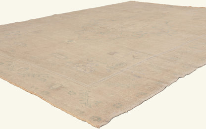6 x 9 - Beige Vintage Turkish Oushak Rug - 52486