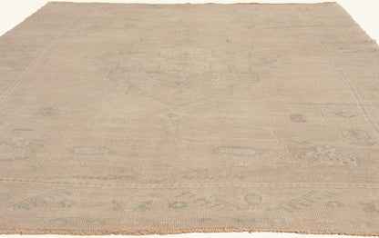 6 x 9 - Beige Vintage Turkish Oushak Rug - 52486