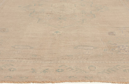 6 x 9 - Beige Vintage Turkish Oushak Rug - 52486
