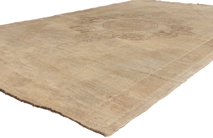 7 x 11 - Tan Vintage Turkish Oushak Rug - 52490