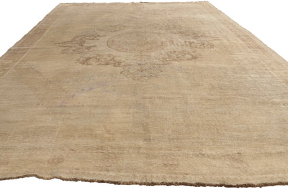 7 x 11 - Tan Vintage Turkish Oushak Rug - 52490