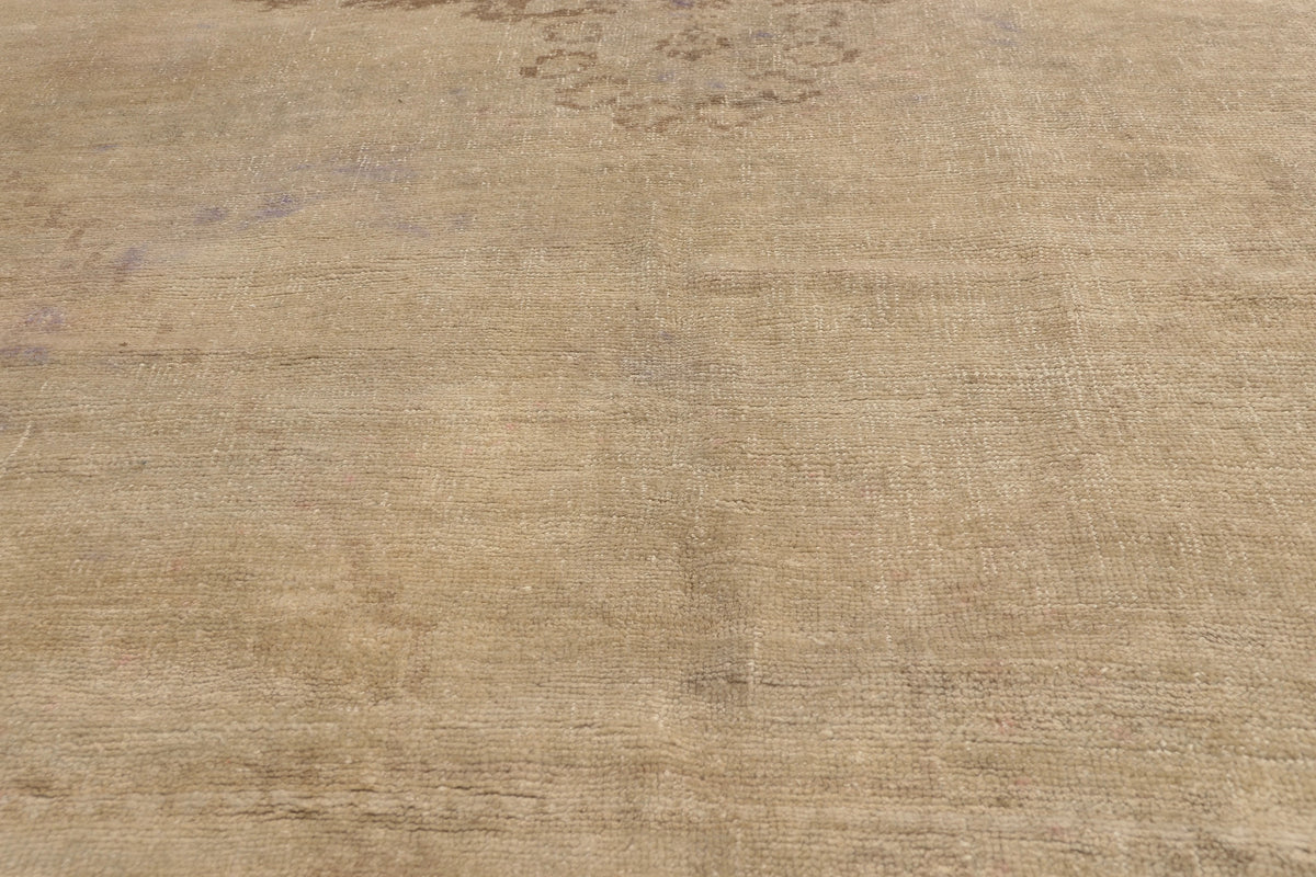 7 x 11 - Tan Vintage Turkish Oushak Rug - 52490