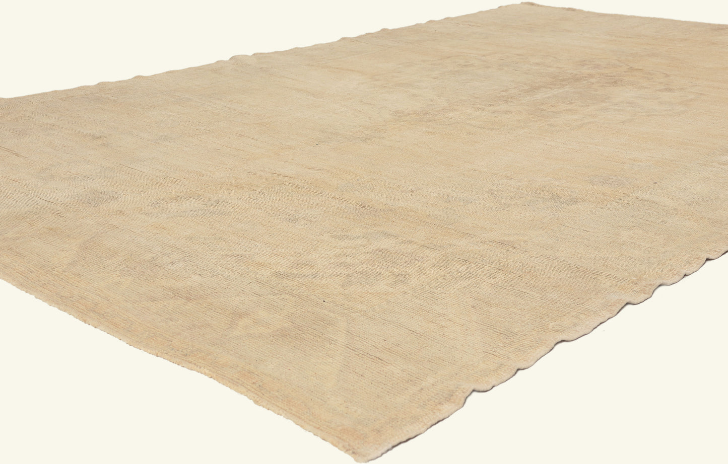 6 x 9 - Beige Vintage Turkish Oushak Rug - 52499