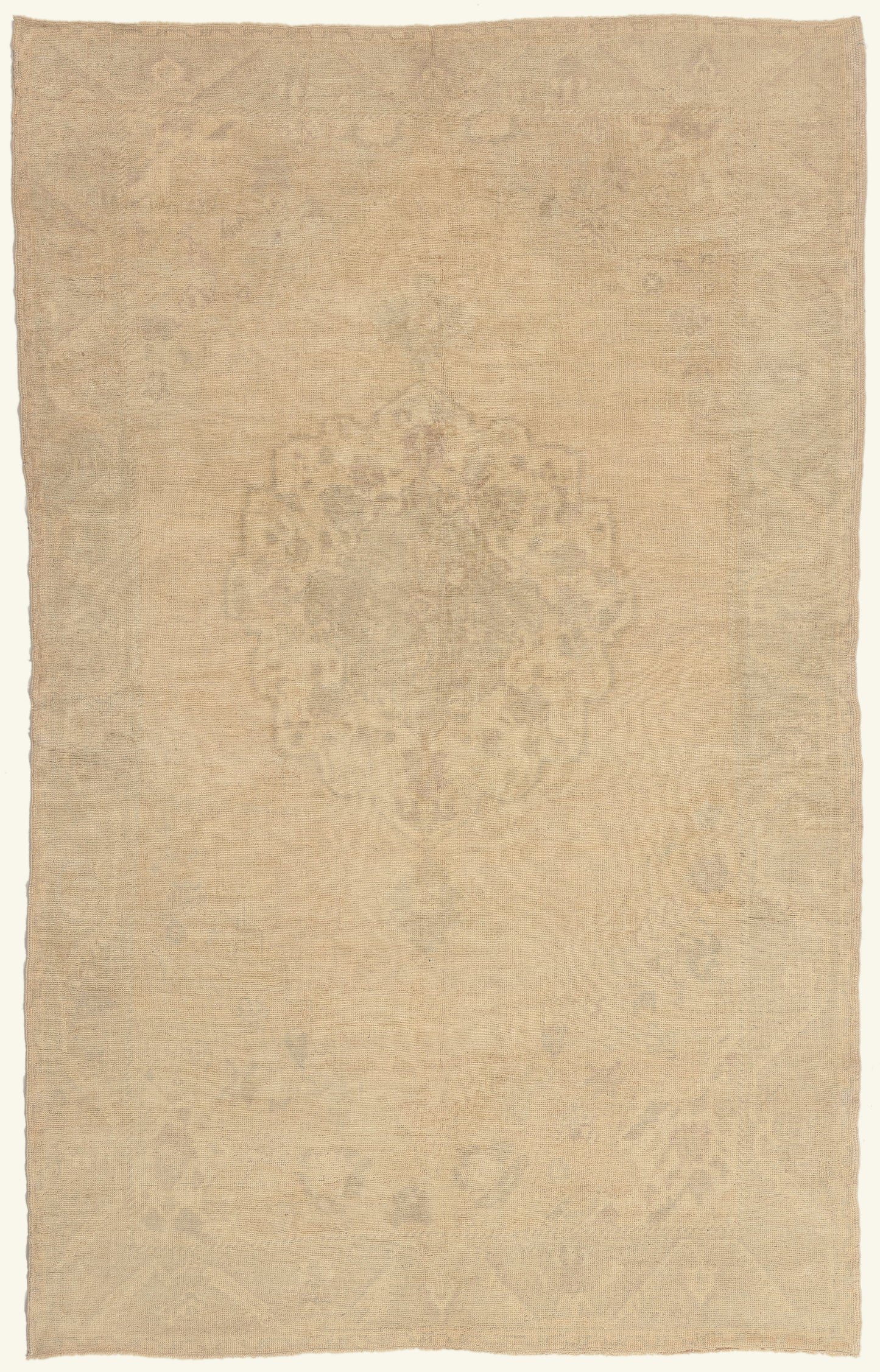 6 x 9 - Beige Vintage Turkish Oushak Rug - 52499