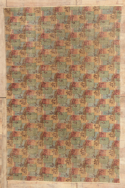 7 x 10 - Green Vintage Turkish Sivas Rug - 52574