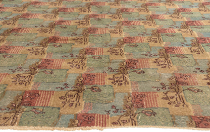 7 x 10 - Green Vintage Turkish Sivas Rug - 52574