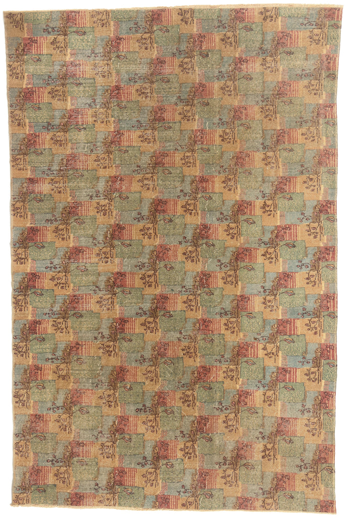 7 x 10 - Green Vintage Turkish Sivas Rug - 52574