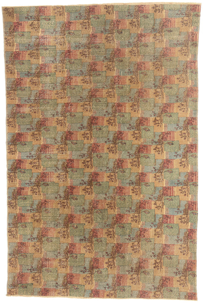 7 x 10 - Green Vintage Turkish Sivas Rug - 52574