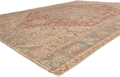 9 x 13 - Red Antique Turkish Heriz Rug - 52634