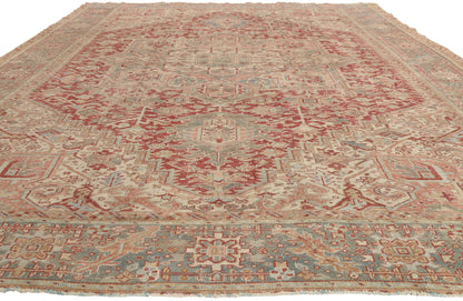 9 x 13 - Red Antique Turkish Heriz Rug - 52634