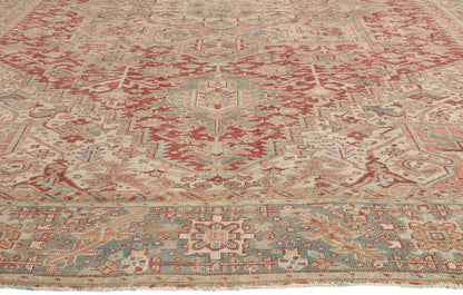 9 x 13 - Red Antique Turkish Heriz Rug - 52634