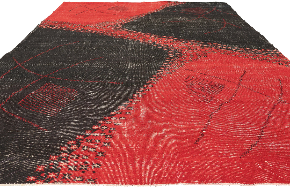 7 x 10 - Red Vintage Turkish Sivas Rug - 52649