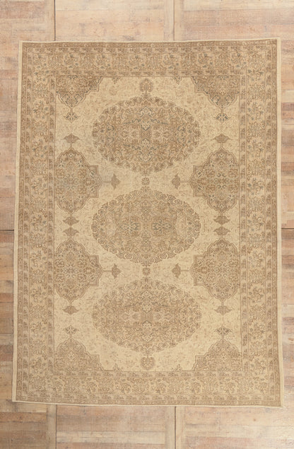 9 x 12 - Beige Vintage Turkish Sivas Rug - 52652