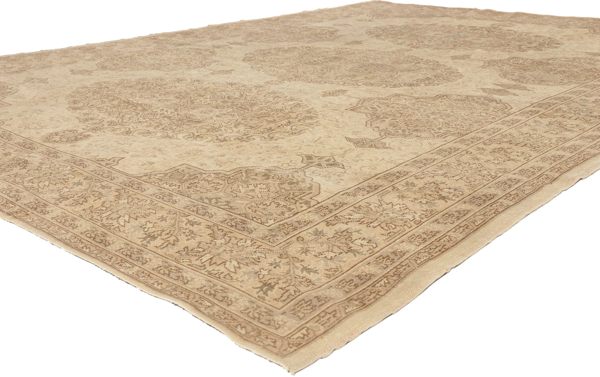 9 x 12 - Beige Vintage Turkish Sivas Rug - 52652