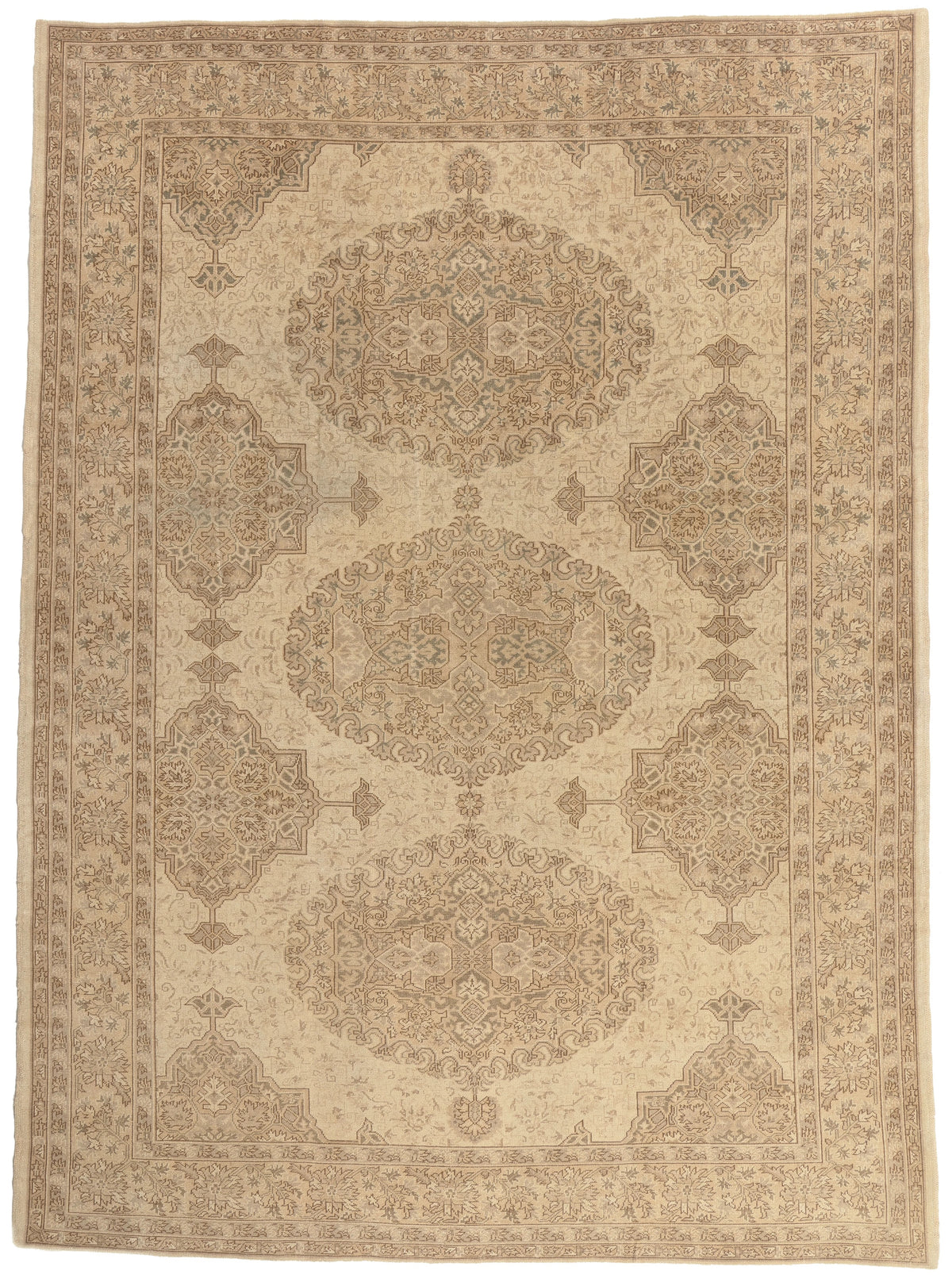 9 x 12 - Beige Vintage Turkish Sivas Rug - 52652