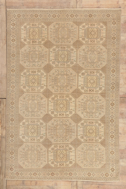 7 x 10 - Beige Vintage Turkish Sivas Rug - 52658