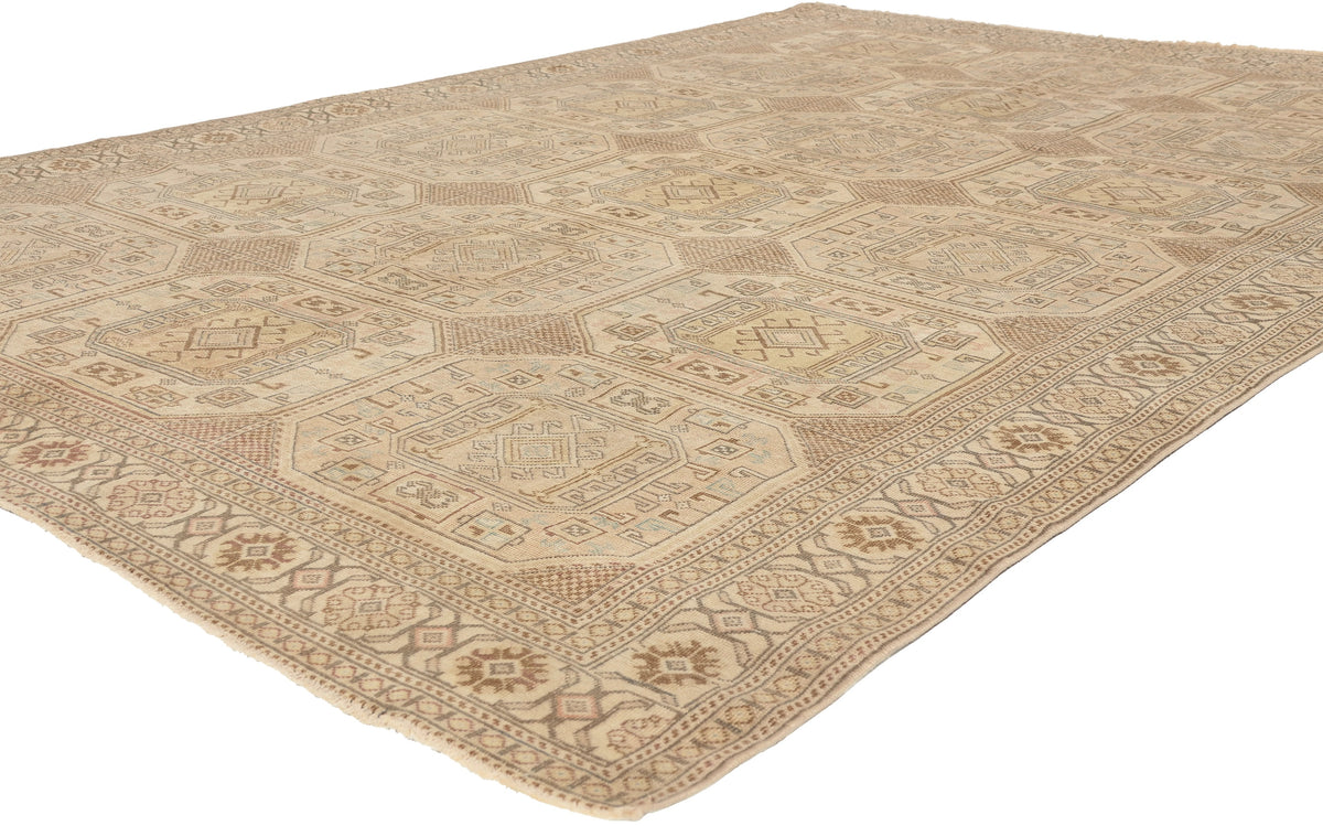 7 x 10 - Beige Vintage Turkish Sivas Rug - 52658