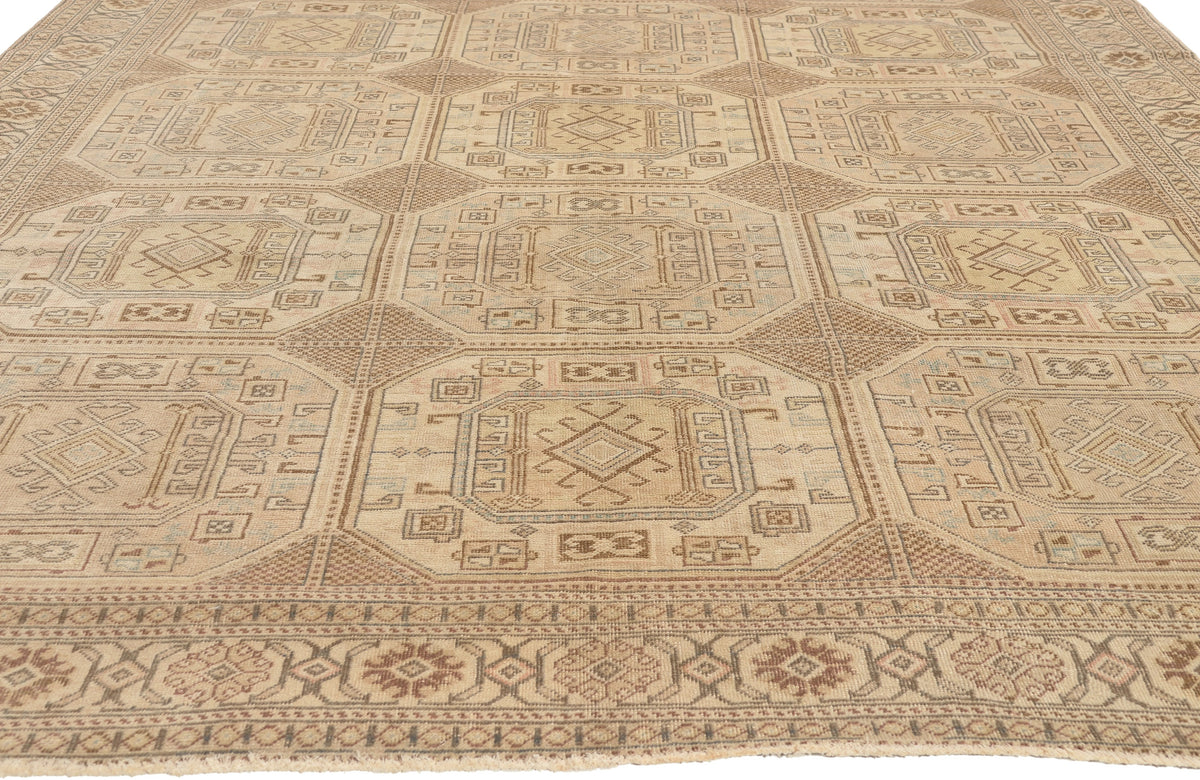 7 x 10 - Beige Vintage Turkish Sivas Rug - 52658