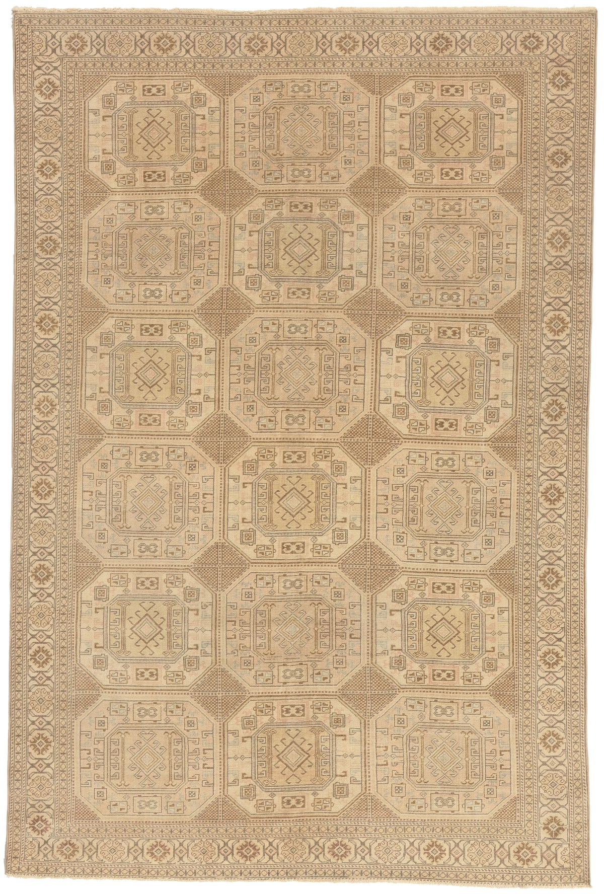 7 x 10 - Beige Vintage Turkish Sivas Rug - 52658