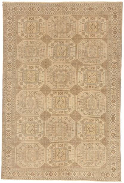 7 x 10 - Beige Vintage Turkish Sivas Rug - 52658
