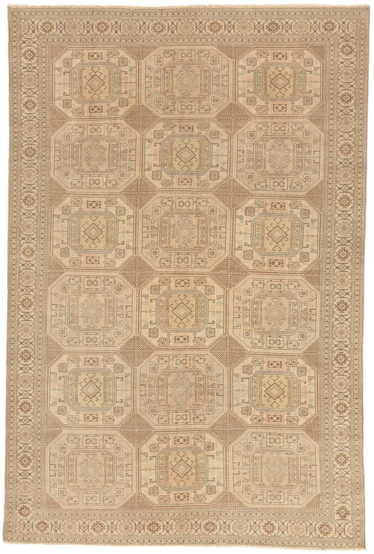 7 x 10 - Beige Vintage Turkish Sivas Rug - 52658