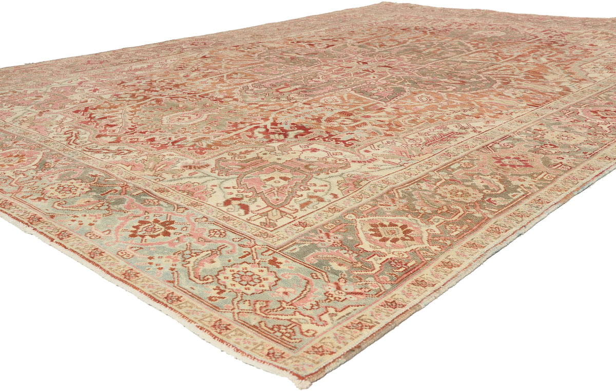 8 x 11 - Rust Antique Turkish Heriz Rug - 52667