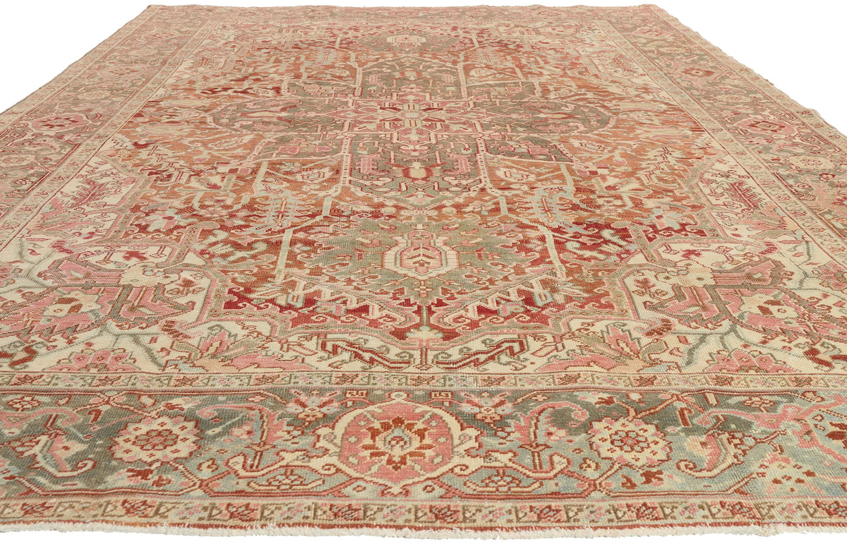 8 x 11 - Rust Antique Turkish Heriz Rug - 52667