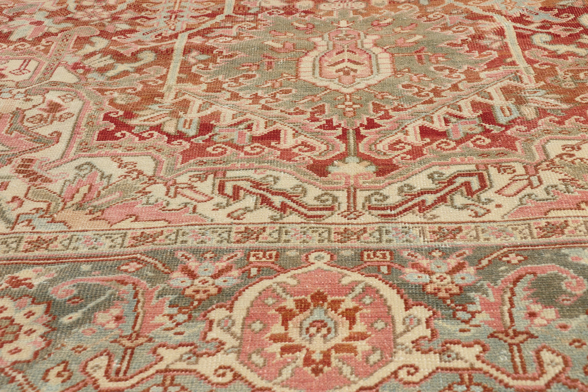 8 x 11 - Rust Antique Turkish Heriz Rug - 52667