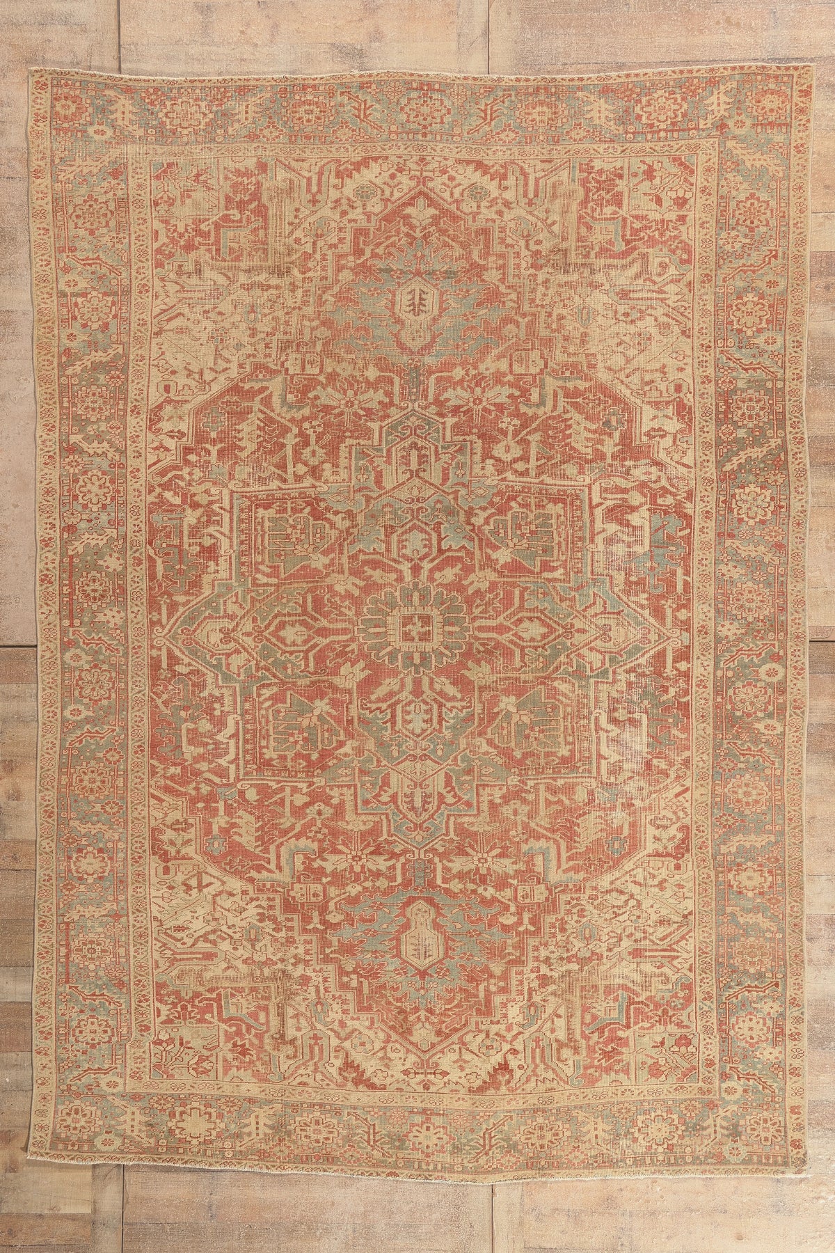 8 x 12 - Rust Antique Turkish Heriz Rug - 52668
