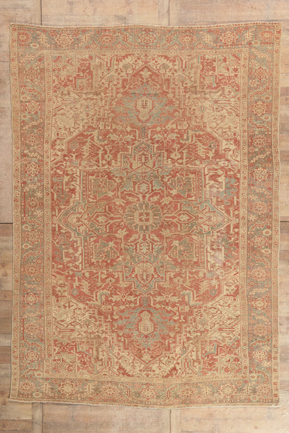 8 x 12 - Rust Antique Turkish Heriz Rug - 52668