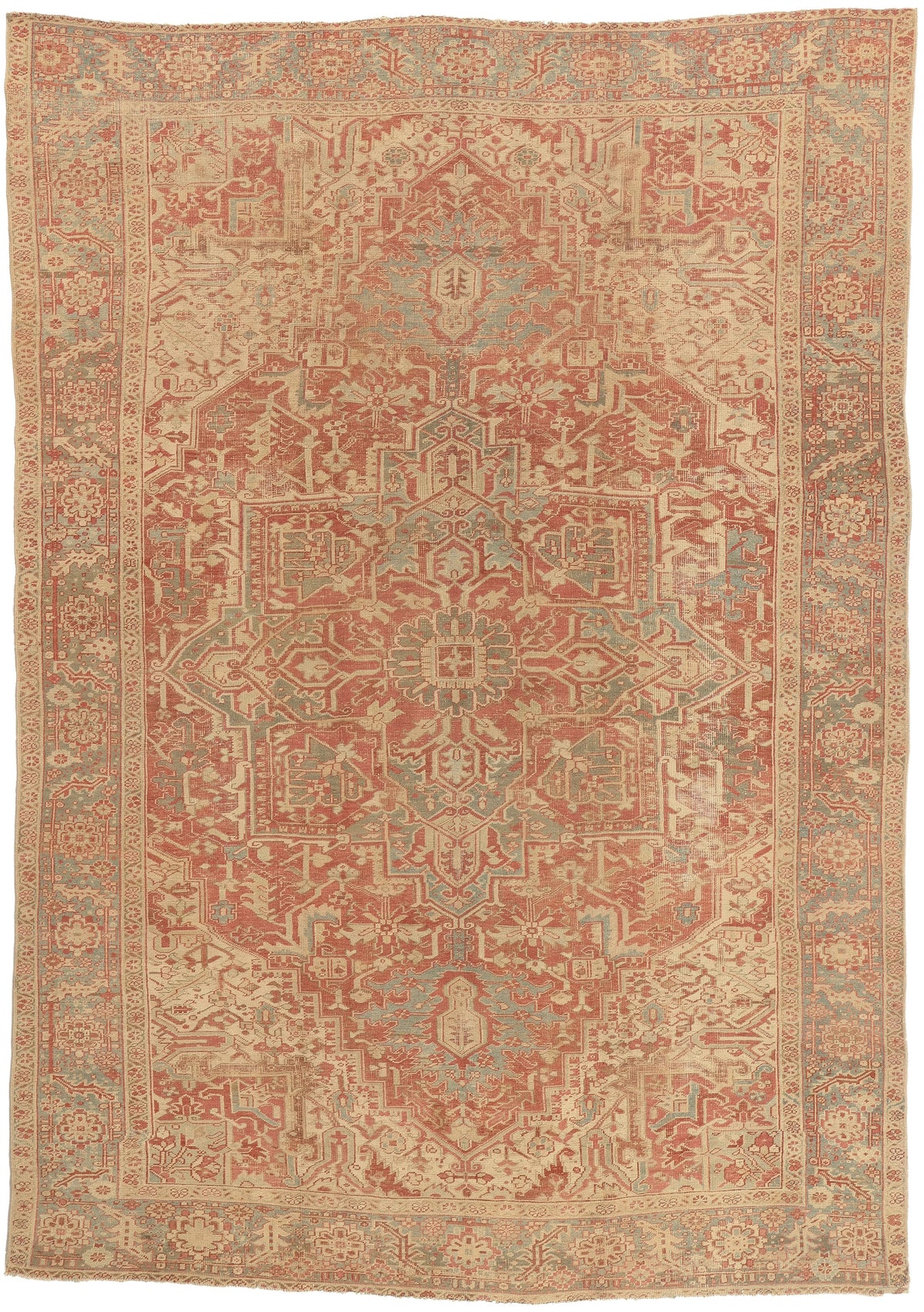 8 x 12 - Rust Antique Turkish Heriz Rug - 52668