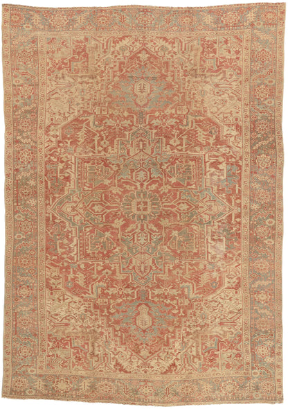 8 x 12 - Rust Antique Turkish Heriz Rug - 52668