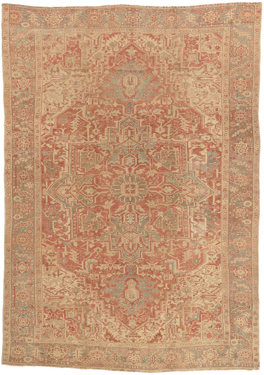 8 x 12 - Rust Antique Turkish Heriz Rug - 52668