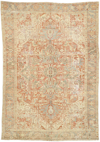 8 x 12 - Rust Antique Turkish Heriz Rug - 52668
