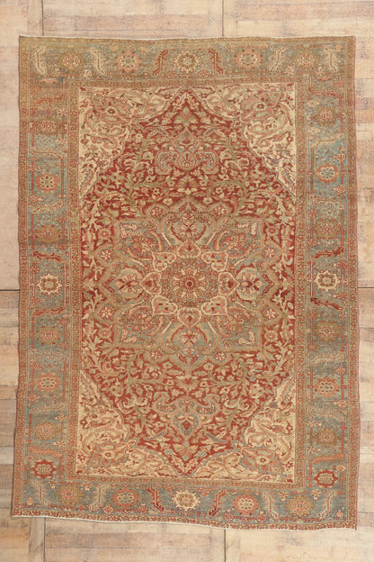 8 x 11 - Red Antique Turkish Heriz Rug - 52670