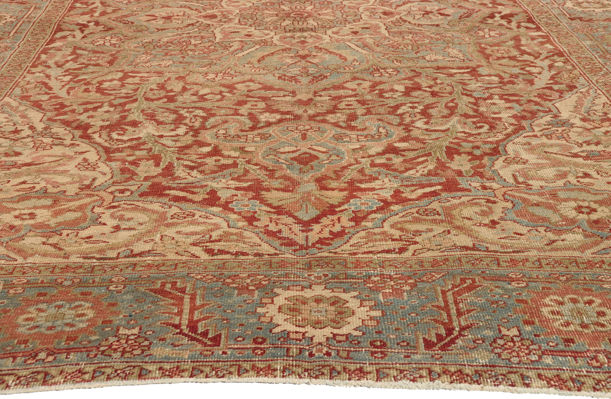 8 x 11 - Red Antique Turkish Heriz Rug - 52670