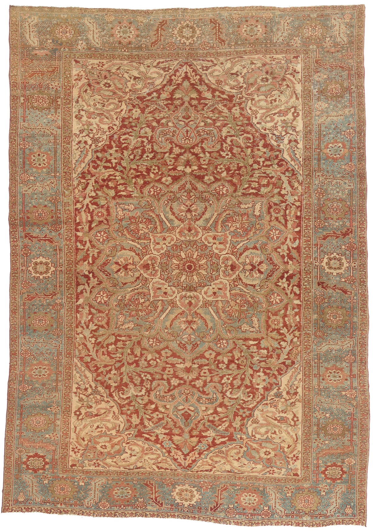 8 x 11 - Red Antique Turkish Heriz Rug - 52670