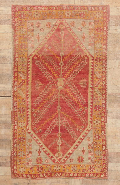 5 x 9 - Red Vintage Turkish Oushak Rug - 52752