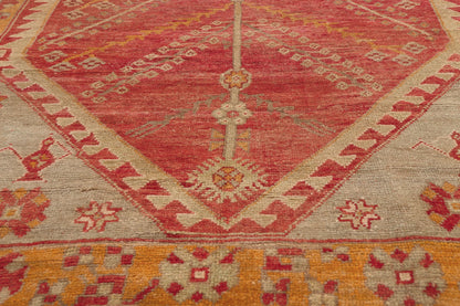 5 x 9 - Red Vintage Turkish Oushak Rug - 52752