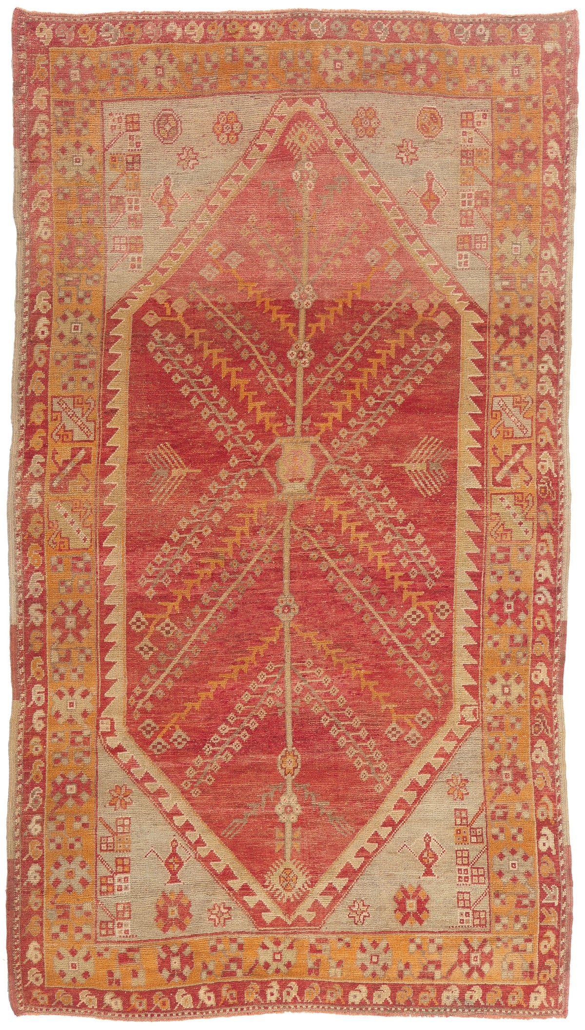 5 x 9 - Red Vintage Turkish Oushak Rug - 52752