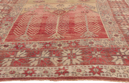 5 x 7 - Red Vintage Turkish Oushak Rug - 52755