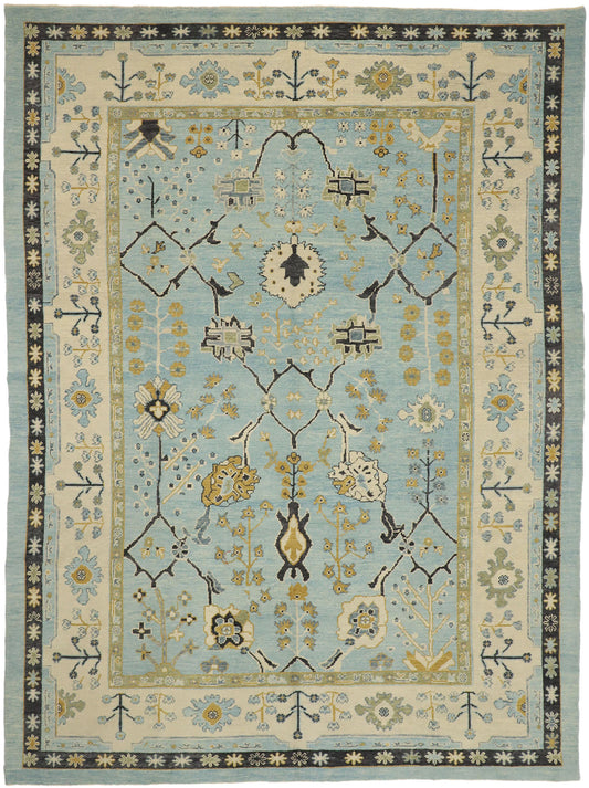 10 x 14 Contemporary Turkish Oushak Rug 52784
