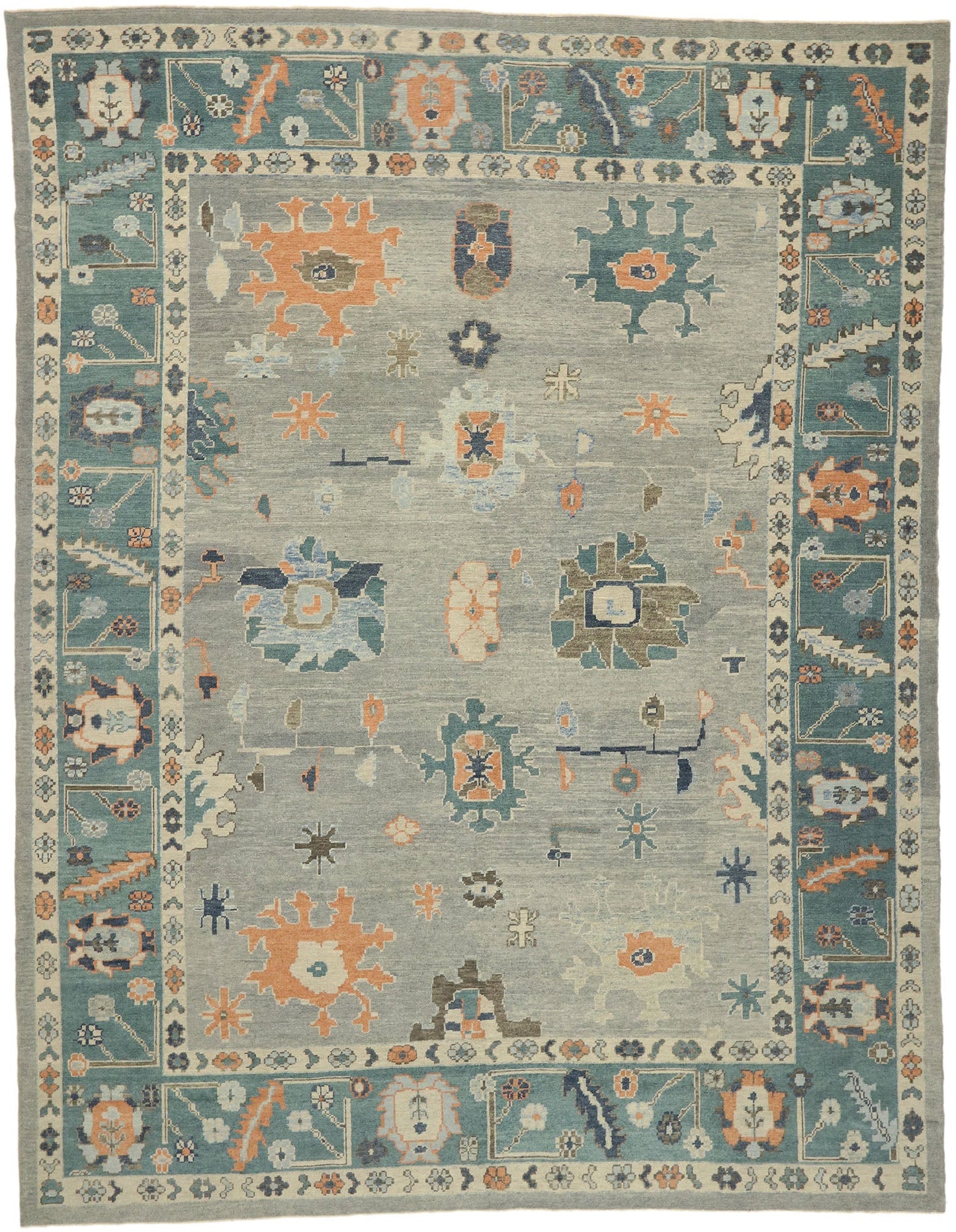 12 x 16 - Blue Turkish Oushak Rug - 52812